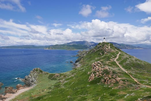 Holidays in southern Corsica..Discovery of the Sanguinaires Islands, next to the city of Ajaccio