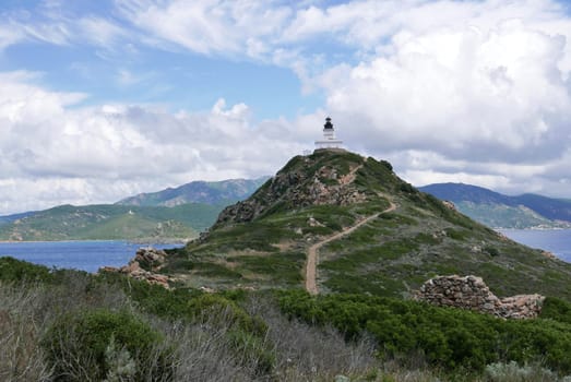 Holidays in southern Corsica..Discovery of the Sanguinaires Islands, next to the city of Ajaccio