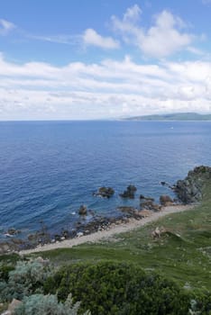 Holidays in southern Corsica..Discovery of the Sanguinaires Islands, next to the city of Ajaccio