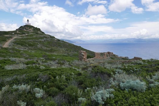 Holidays in southern Corsica..Discovery of the Sanguinaires Islands, next to the city of Ajaccio