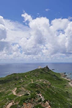 Holidays in southern Corsica..Discovery of the Sanguinaires Islands, next to the city of Ajaccio