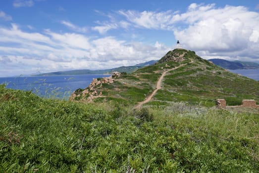 Holidays in southern Corsica..Discovery of the Sanguinaires Islands, next to the city of Ajaccio
