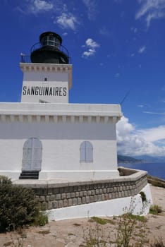 Holidays in southern Corsica..Discovery of the Sanguinaires Islands, next to the city of Ajaccio