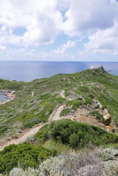 Holidays in southern Corsica..Discovery of the Sanguinaires Islands, next to the city of Ajaccio