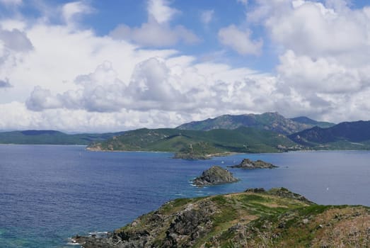 Holidays in southern Corsica..Discovery of the Sanguinaires Islands, next to the city of Ajaccio