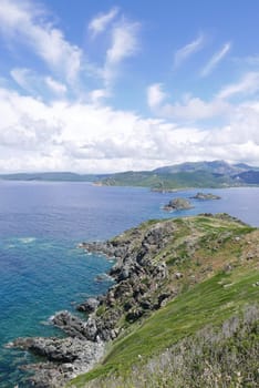 Holidays in southern Corsica..Discovery of the Sanguinaires Islands, next to the city of Ajaccio