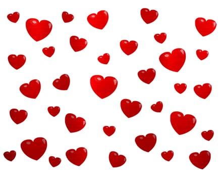hearts flying valentine day red love metallic passion illustration