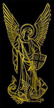 michael gabriel archangel metallic golden holy