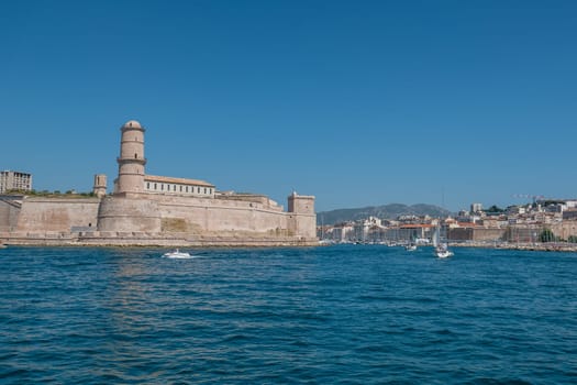 entrance to the old port of Marseille, France. boat ride