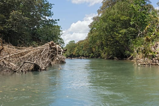 River landscape in the south of Fortuna in Costa Rica