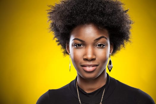 Young black beauty with afro hairstyle