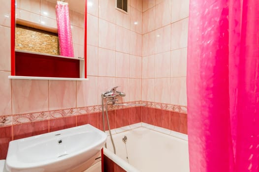 Russia, Moscow- July 23, 2019: interior room apartment. standard repair bathroom and toilet