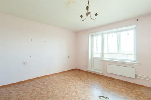Russia, Moscow- July 08, 2019: interior room apartment. old careless not modern setting