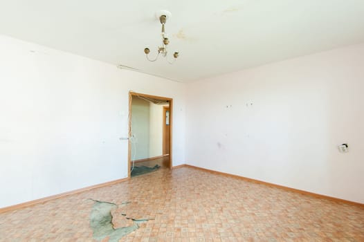 Russia, Moscow- July 08, 2019: interior room apartment. old careless not modern setting