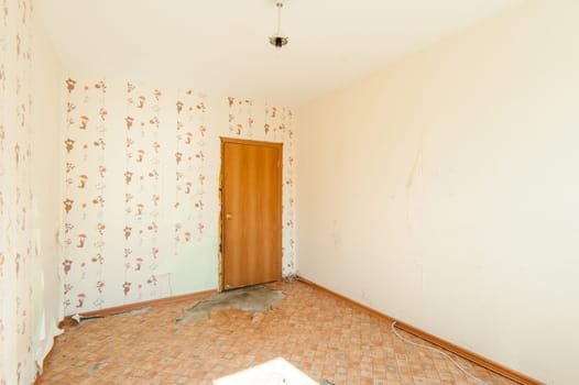 Russia, Moscow- July 08, 2019: interior room apartment. old careless not modern setting