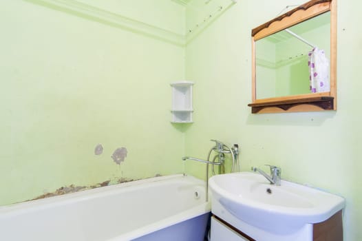 Russia, Moscow- July 08, 2019: interior room apartment. old careless not modern setting