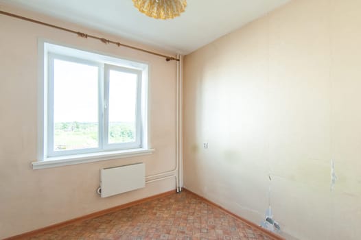 Russia, Moscow- July 08, 2019: interior room apartment. old careless not modern setting
