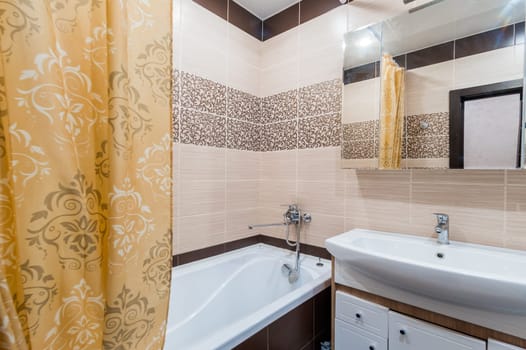 Russia, Moscow- July 08, 2019: interior room apartment. standard repair decoration in hostel