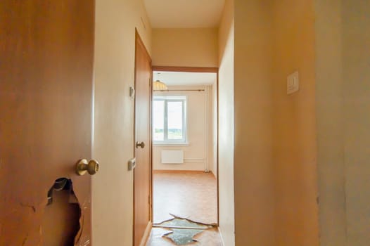 Russia, Moscow- July 08, 2019: interior room apartment. old careless not modern setting
