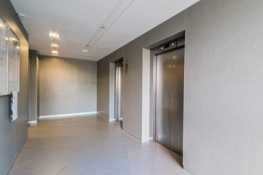 Russia, Moscow- July 08, 2019: interior room. passenger elevator in an apartment building, buttons