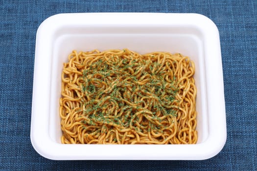 Instant fried noodles in a plastic cup, Yakisoba