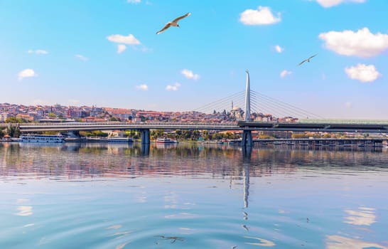 Halic Metro Bridge, beautiful sea view, Istanbul.