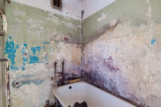Russia, Moscow- July 23, 2019: interior room apartment. standard repair decoration in hostel. bathroom and toilet