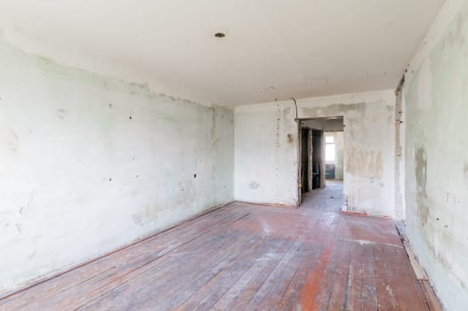 Russia, Moscow- July 23, 2019: interior room apartment. decrepit old careless not modern setting. cosmetic repairs required