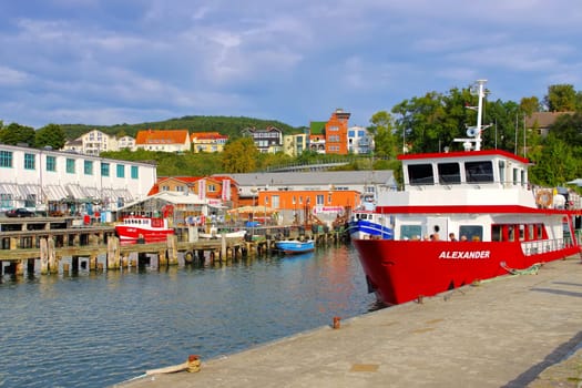 Sassnitz harbour on island Ruegen in Germany