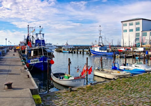 Sassnitz harbour on island Ruegen in Germany