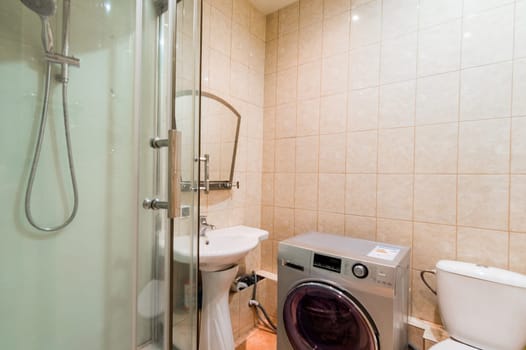 Russia, Moscow- July 23, 2019: interior room apartment. standard repair decoration in hostel