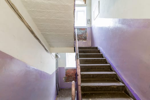 Russia, Moscow- July 23, 2019: interior room apartment. stairs, steps