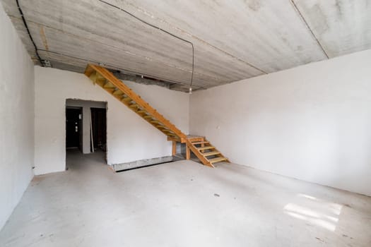 Russia, Moscow- July 23, 2019: interior room apartment. rough repair for self-finishing. interior decoration, bare walls of the room, stage of construction