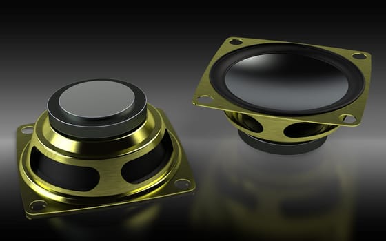 Multimedia speaker system. 3d render.