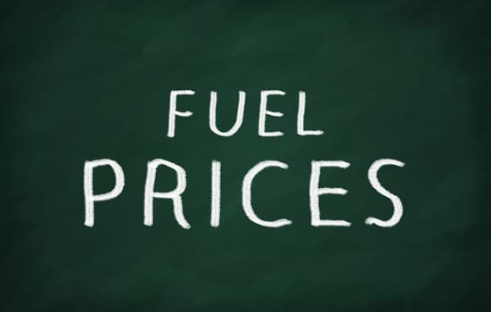 On the blackboard with chalk write FUEL PRICES
