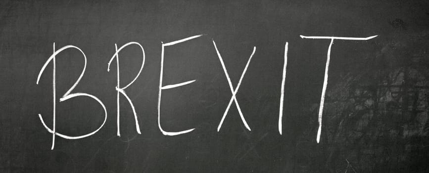 On the blackboard with chalk write BREXIT