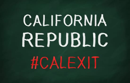 On the blackboard with chalk write CALIFORNIA REPUBLIC