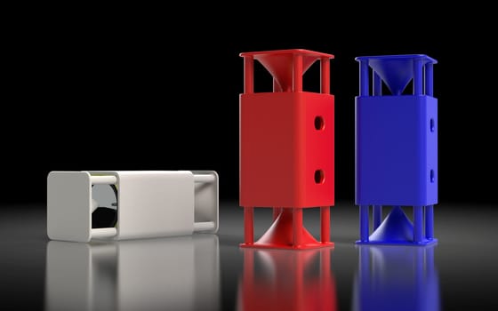 New concept of portable speaker. 3D rendering/