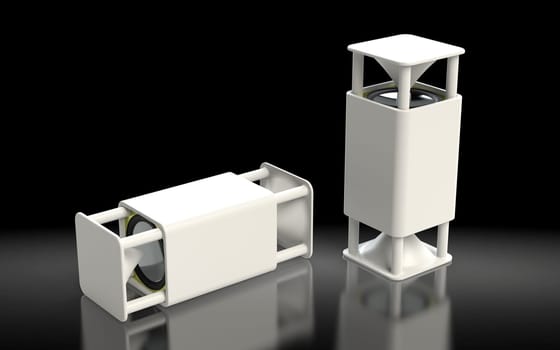 New concept of portable speaker. 3D rendering/