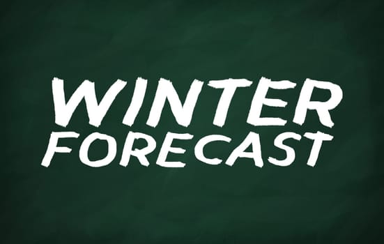 On the blackboard with chalk write Winter forecast