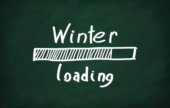 On the blackboard with chalk write Winter laoding