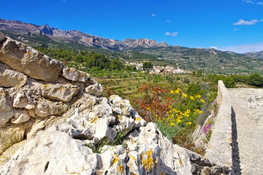 Guadalest, Village in rocky mountains, Costa Blanca in Spain
