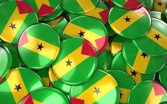 Sao Tome and Principe Badges Background. 3D Rendering