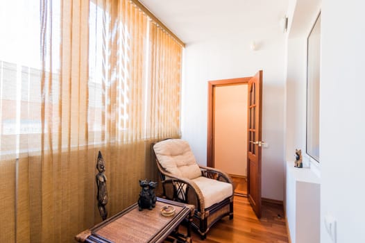 Russia, Moscow- August 01, 2019: interior room apartment. standard repair decoration in hostel