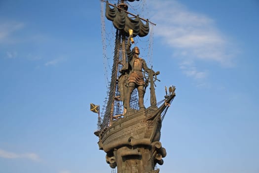 The sailor sculpture in the Moskva river in Moscow