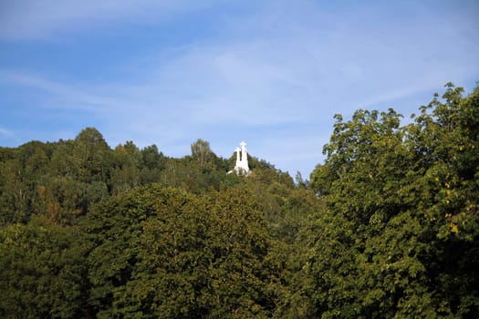 Three white crosses on the top of a hill in Vilnius