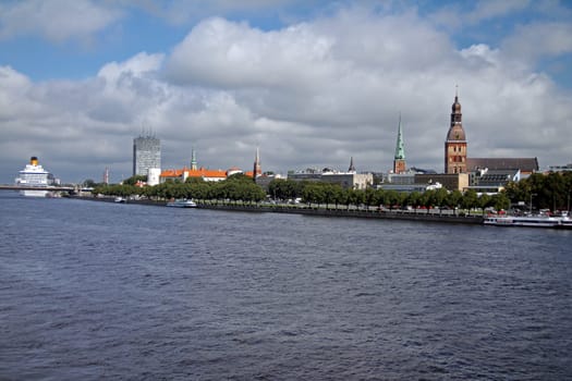 Riga panorama from the opposite side of the river