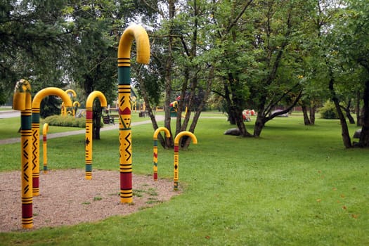 Walking stick park in Sigulda with trees