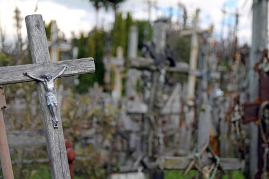 Kryziu kalnas (the Hill of Crosses) in Lithuania