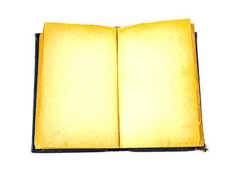 A stack of old books with place for text on a white background. Yellow Pages. Free place. Background image.